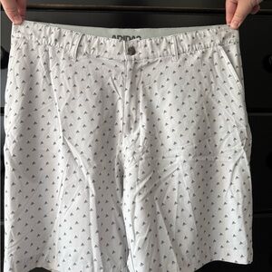 Adidas White and Gray Golf Shorts